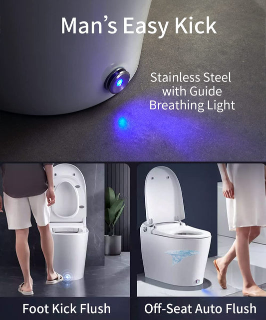 EPLO DP7SE Smart Elongated toilet Bidet One-piece Auto Flush Heated Seat Foot sensor