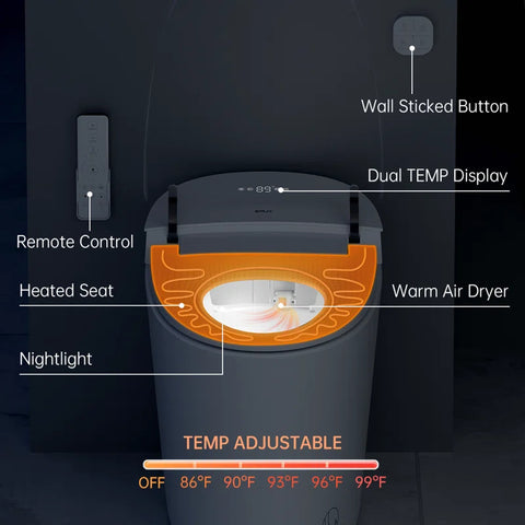 EPLO E18MAX Smart Toilet with Bidet - 1000g Power Flush AUTO Open/Close Moving Dryer