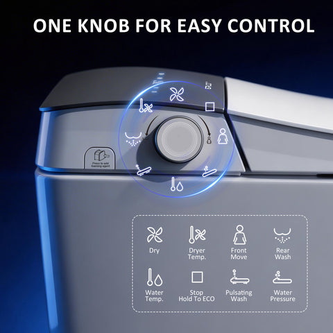 EPLO M3 Smart Elongated toilet Bidet ADA Compliant WaterSense Moving Dryer UVC Sanitize